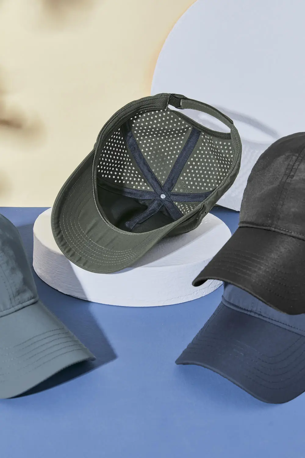Blue Summer Baseball Cap with Perforated Design — feature 3