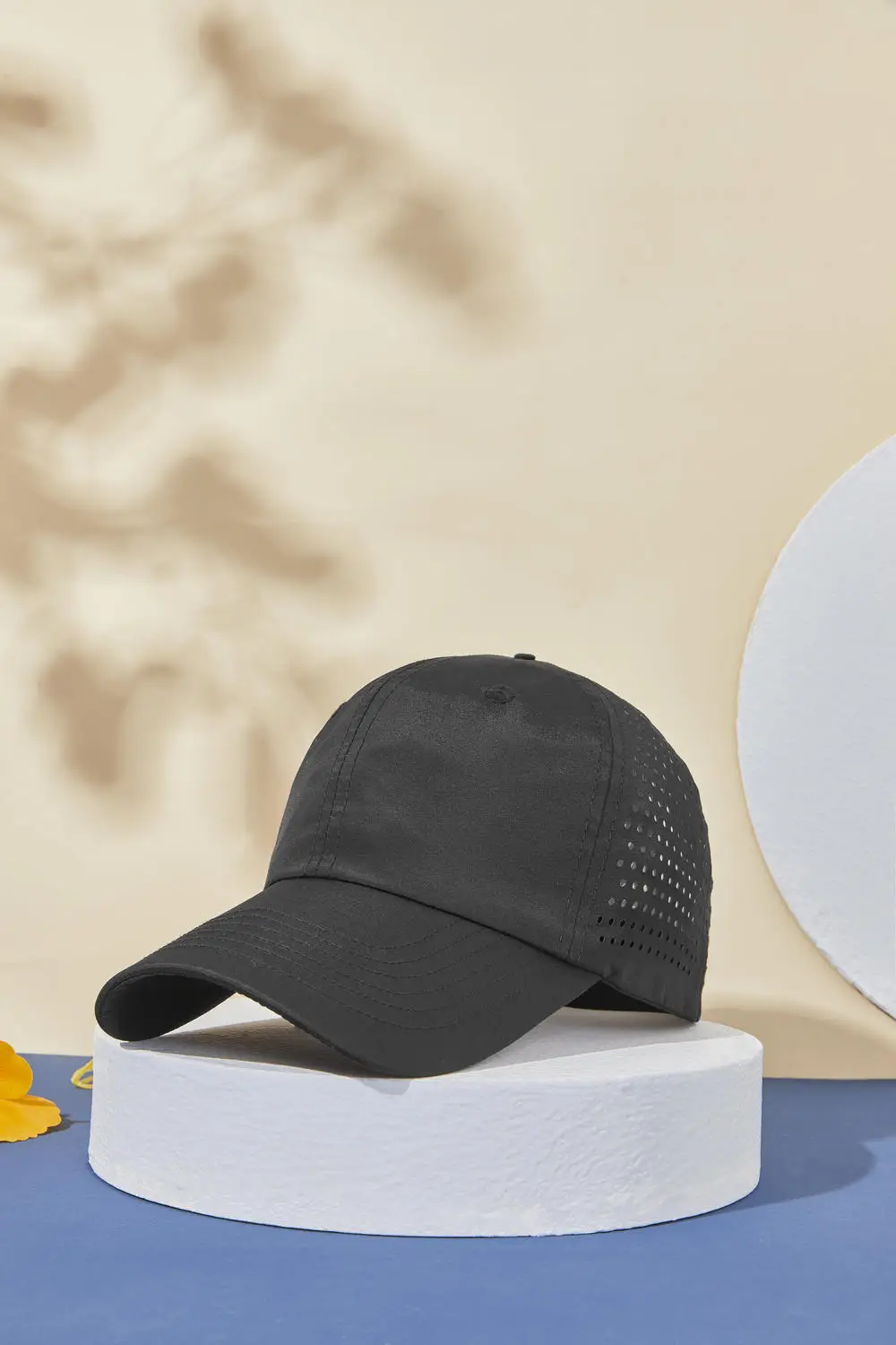 Blue Summer Baseball Cap with Perforated Design — feature 4