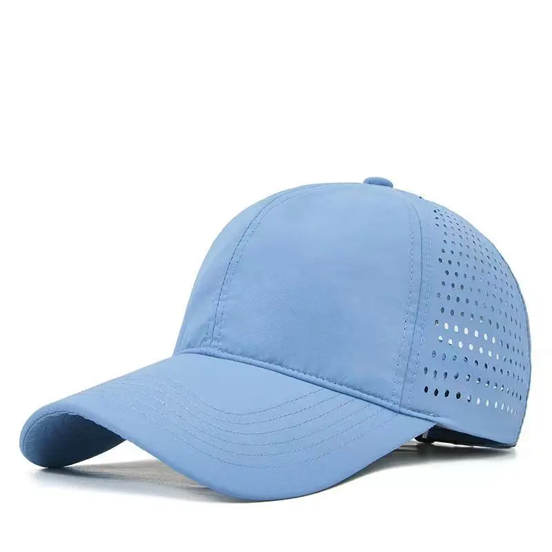 Blue Summer Baseball Cap with Perforated Design - Image 12