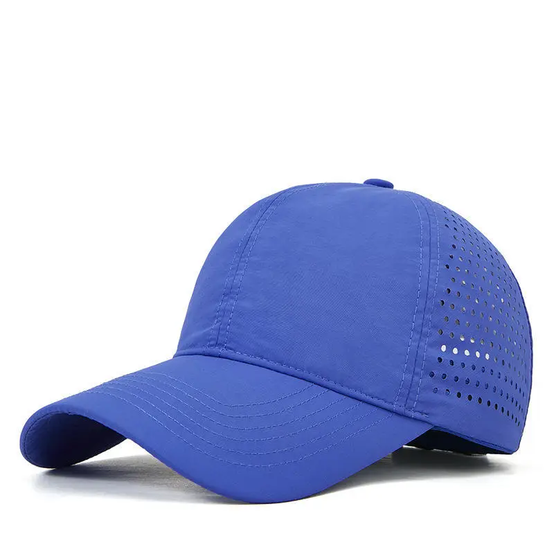 Blue Summer Baseball Cap with Perforated Design - Image 7
