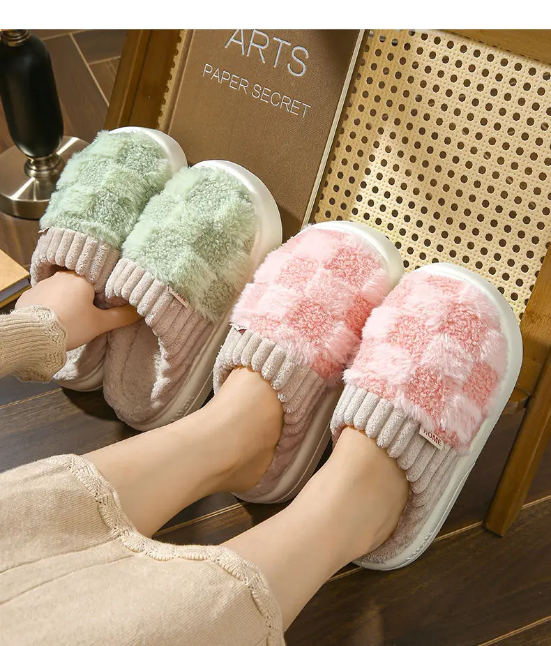 Women's Cotton Slippers with Thick Soles for Autumn and Winter, Indoor Wear-Resistant and Warm, Suitable for Home Use, Couple's Warm Plush Snow Boots for Men — feature 25