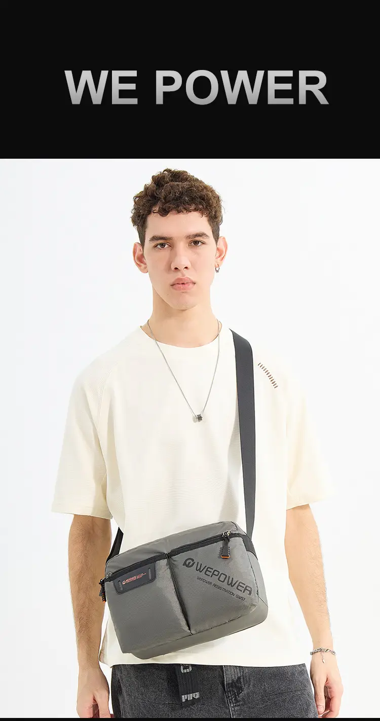 WEPOWER Men Canvas Shoulder Bag Large Capacity Black — feature 14