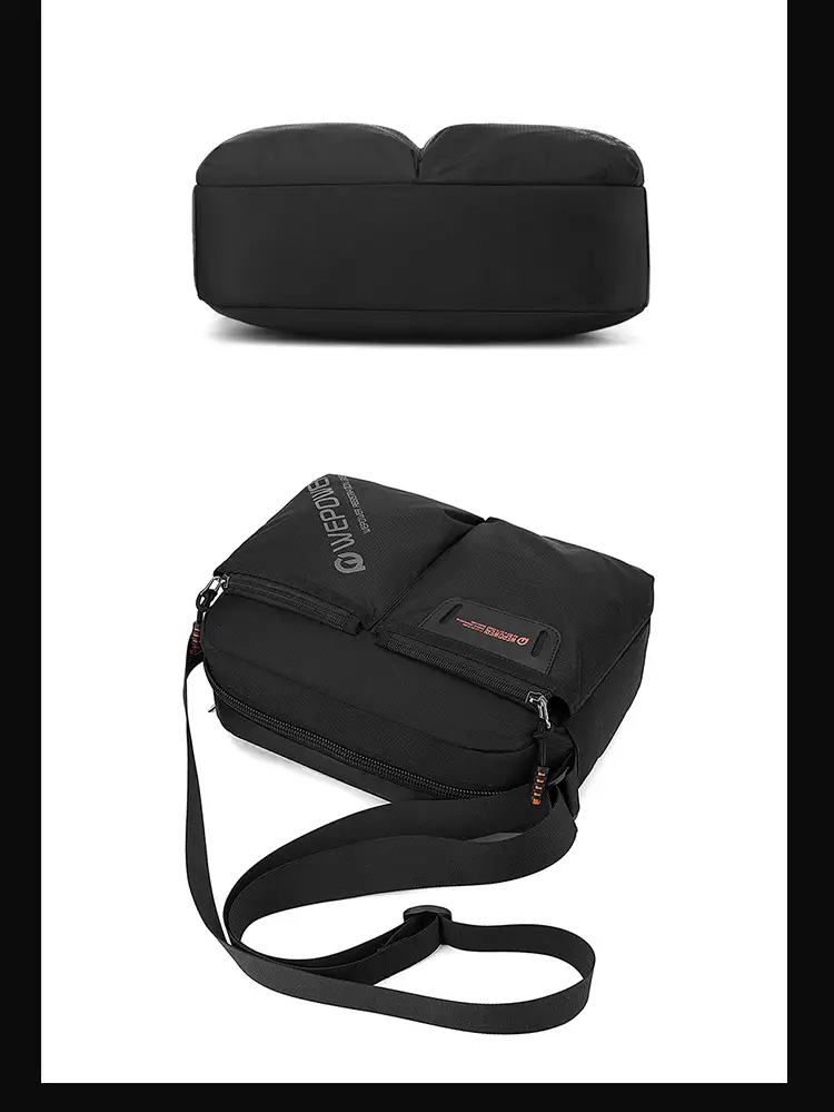 WEPOWER Men Canvas Shoulder Bag Large Capacity Black — feature 23