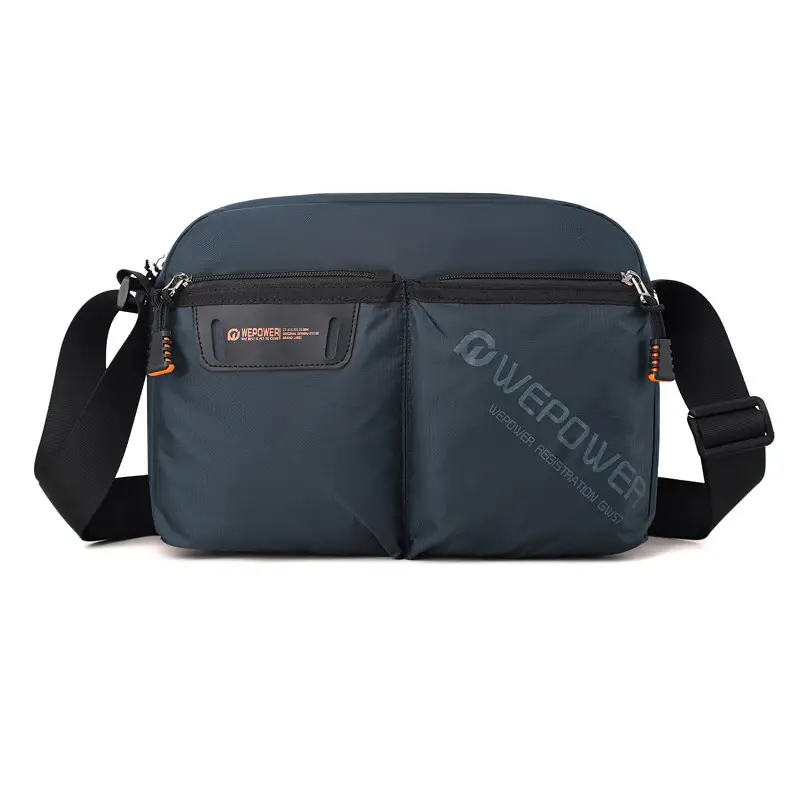 WEPOWER Men Canvas Shoulder Bag Large Capacity Black