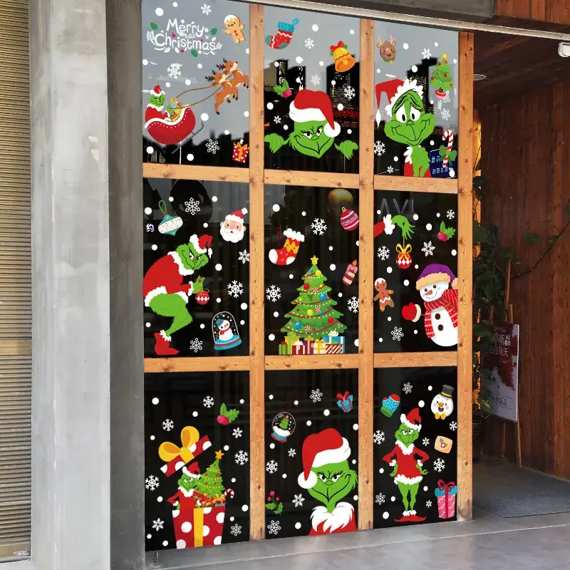 Cross Border Santa Christmas Electrostatic Wall Stickers 200x30cm - Image 19