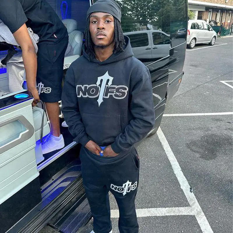 NOFS Printed Hooded Sweatshirt Grey Men Women — feature 14
