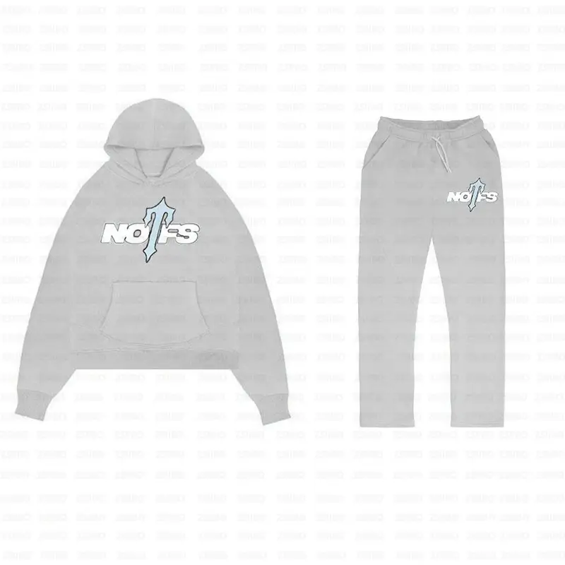 NOFS Printed Hooded Sweatshirt Grey Men Women — feature 18
