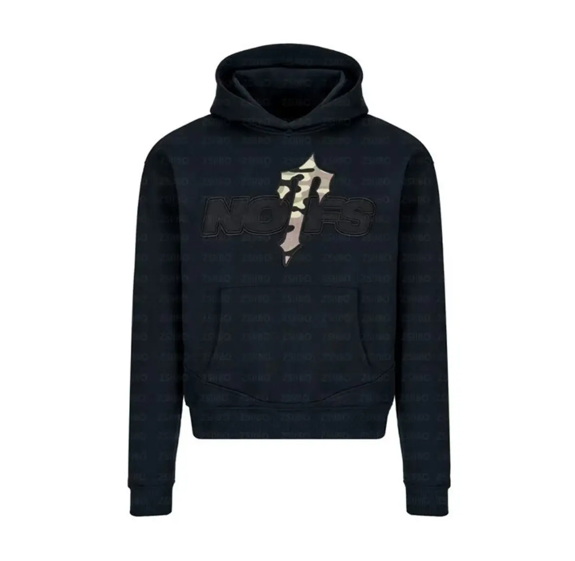 NOFS Printed Hooded Sweatshirt Grey Men Women