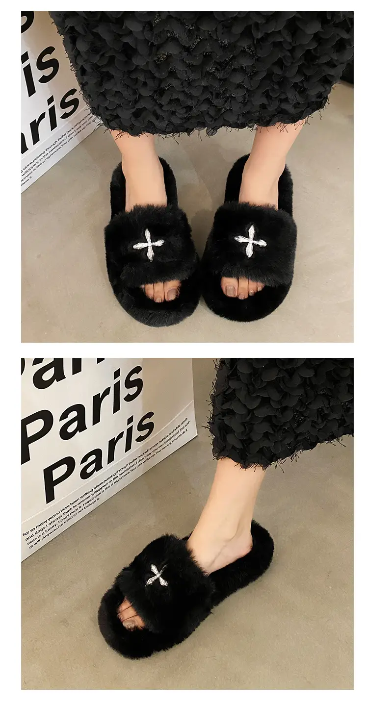 Internet Celebrous Hot Style Maomao Slippers Women's Autumn and Winter New Household Outer Wear Non-slip Height Increasing Thick Bottom Women's Warm Cotton Slippers — feature 11