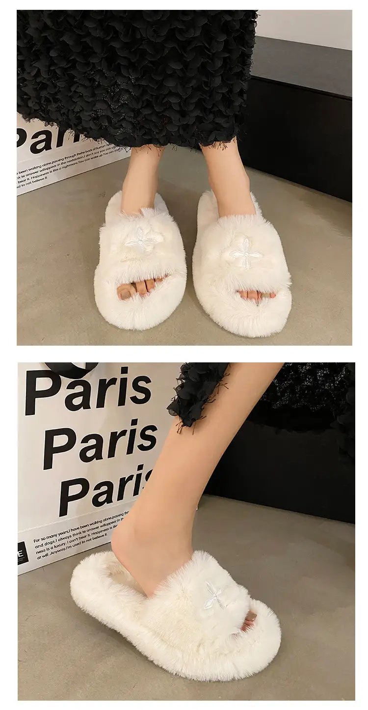 Internet Celebrous Hot Style Maomao Slippers Women's Autumn and Winter New Household Outer Wear Non-slip Height Increasing Thick Bottom Women's Warm Cotton Slippers — feature 8