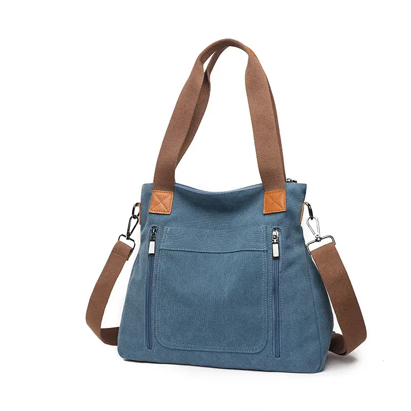 Women's Pink Canvas Shoulder Bag Large Capacity