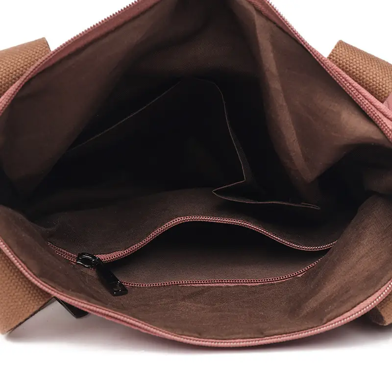 Women's Pink Canvas Shoulder Bag Large Capacity