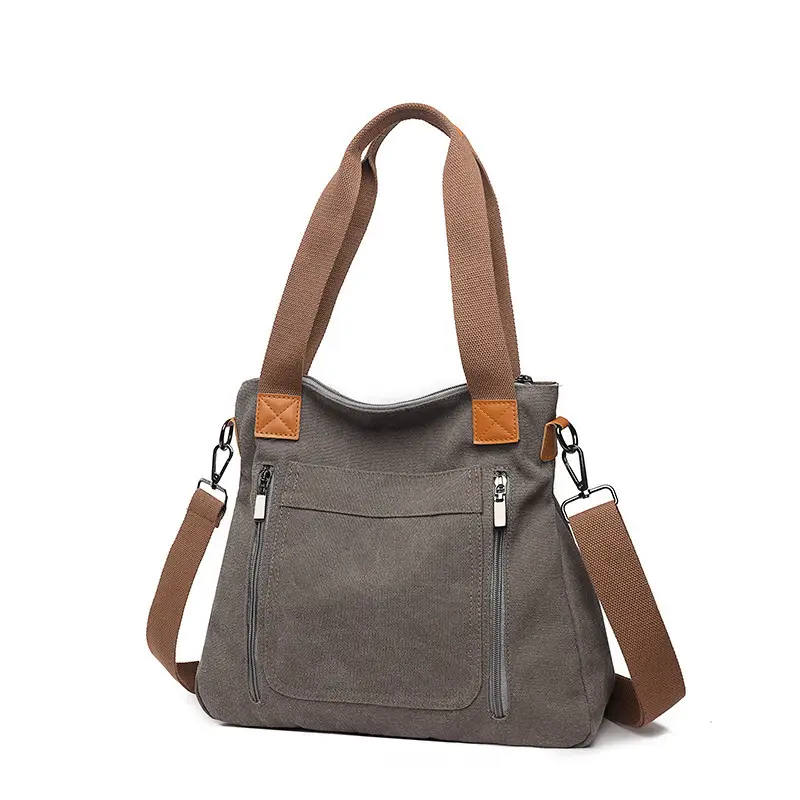 Women's Pink Canvas Shoulder Bag Large Capacity