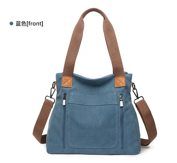 Women's Pink Canvas Shoulder Bag Large Capacity — feature 14