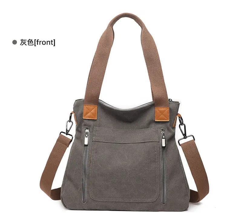Women's Pink Canvas Shoulder Bag Large Capacity — feature 16