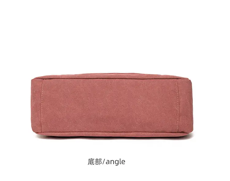Women's Pink Canvas Shoulder Bag Large Capacity — feature 24