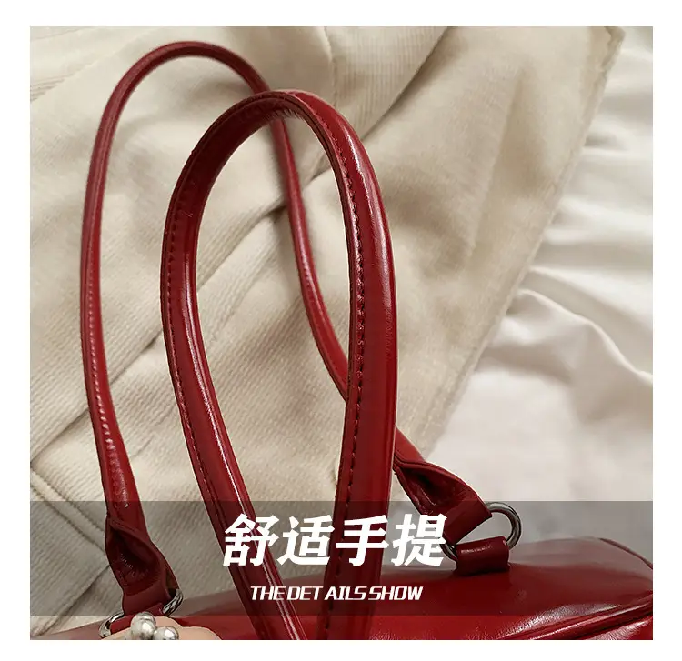 Red Pearl Bow Shoulder Bag for Women — feature 12
