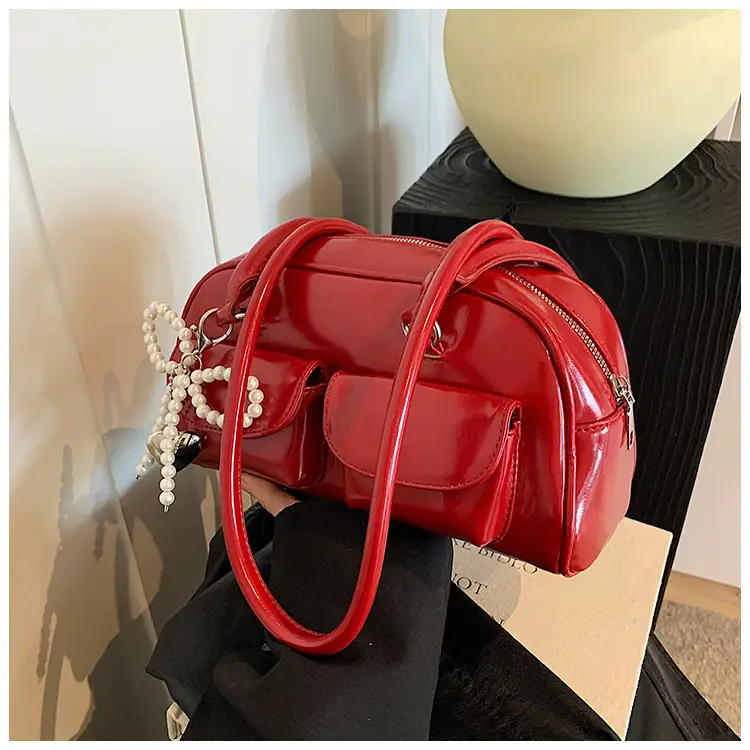 Red Pearl Bow Shoulder Bag for Women — feature 16