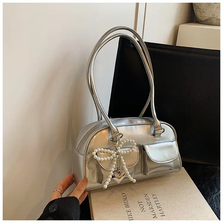 Red Pearl Bow Shoulder Bag for Women — feature 19