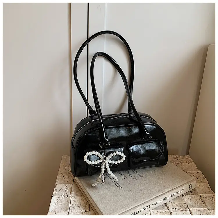 Red Pearl Bow Shoulder Bag for Women — feature 24