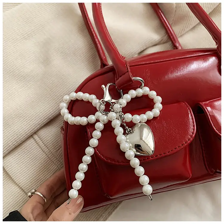 Red Pearl Bow Shoulder Bag for Women — feature 25