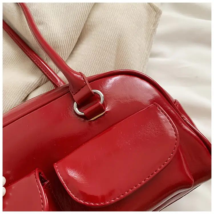 Red Pearl Bow Shoulder Bag for Women — feature 26