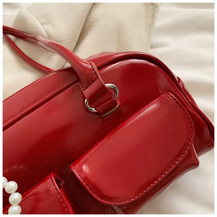 Red Pearl Bow Shoulder Bag for Women — feature 30