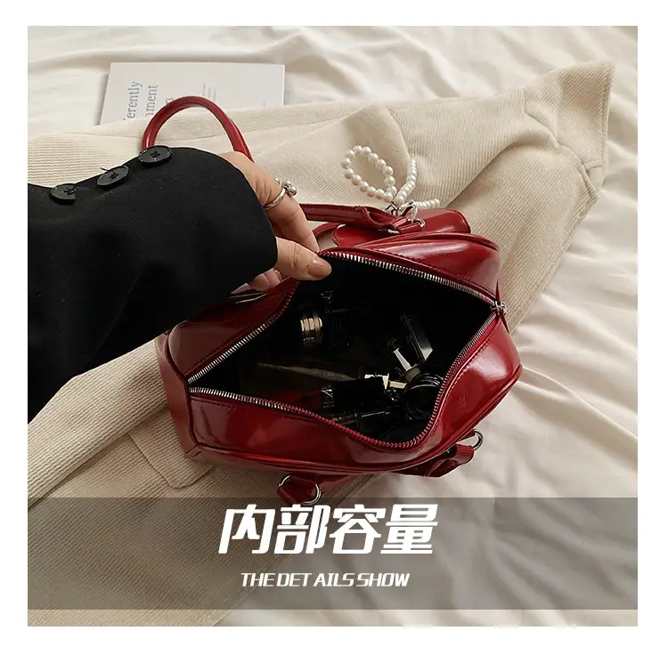 Red Pearl Bow Shoulder Bag for Women — feature 9