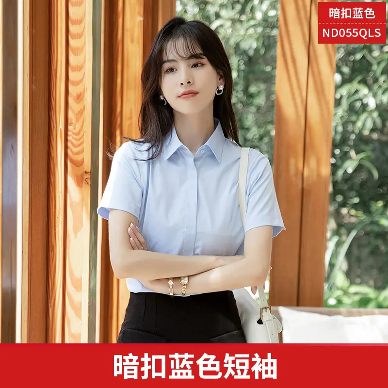 2024 New Women's Short-sleeved White Shirt Professional Dress Long-sleeved Work Clothes Summer Shirt Top
