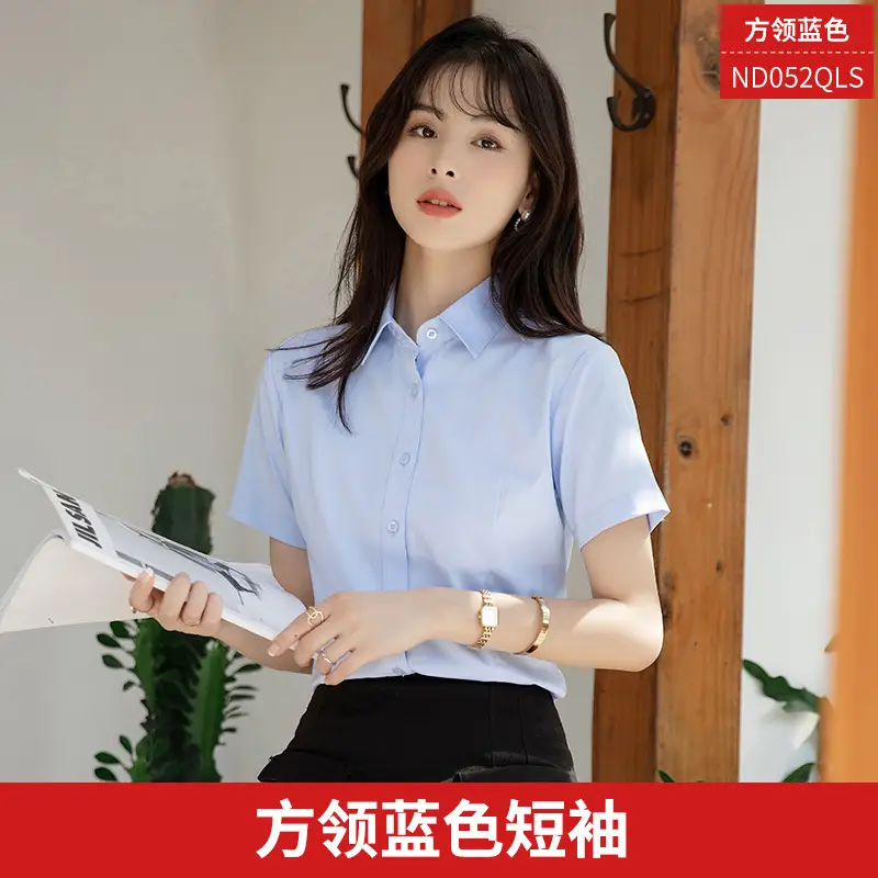 2024 New Women's Short-sleeved White Shirt Professional Dress Long-sleeved Work Clothes Summer Shirt Top