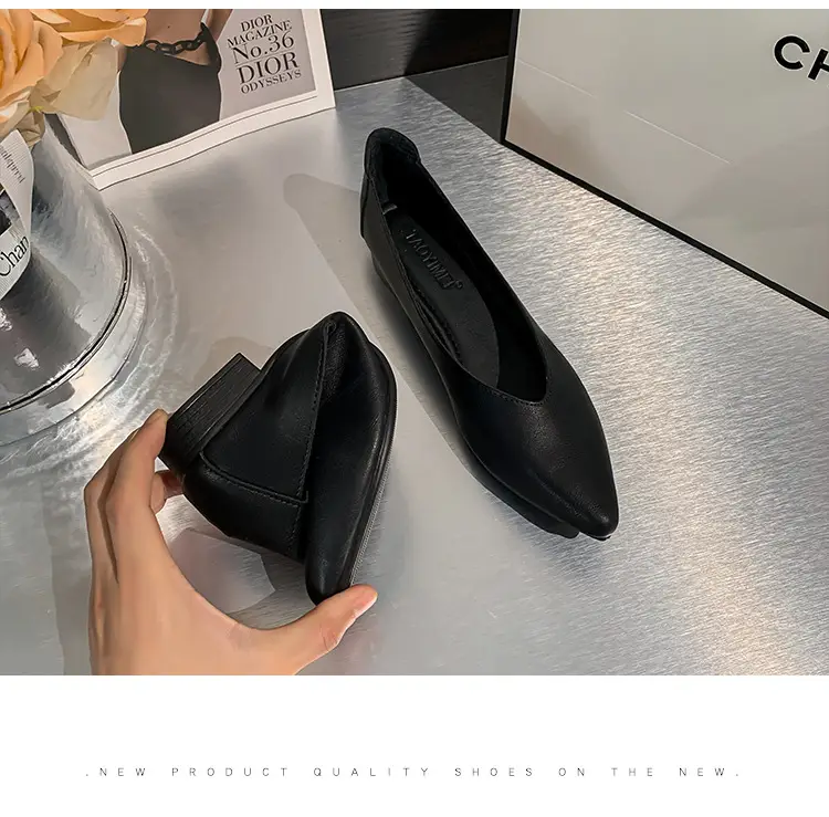 Women's Work Shoes, Black, Flat, Soft Sole, Soft Leather, Professional Interview, Work Attire, Not Tiring for Feet, Comfortable for Long Standing, Women's Flats — feature 14