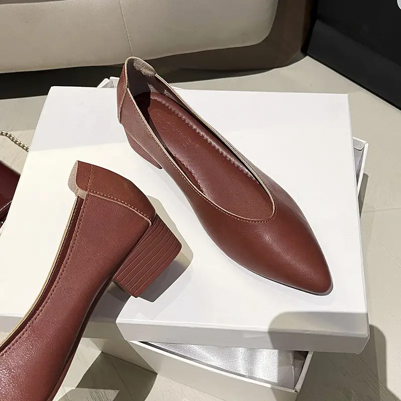 Women's Work Shoes, Black, Flat, Soft Sole, Soft Leather, Professional Interview, Work Attire, Not Tiring for Feet, Comfortable for Long Standing, Women's Flats - Image 9