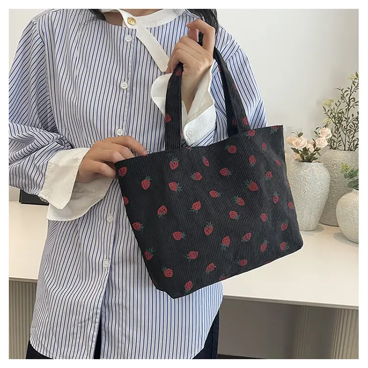 Women's Strawberry Flannel Tote Bag 2024 - Image 7