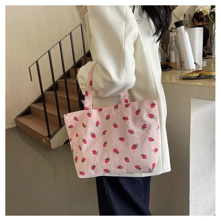 Women's Strawberry Flannel Tote Bag 2024 - Image 8