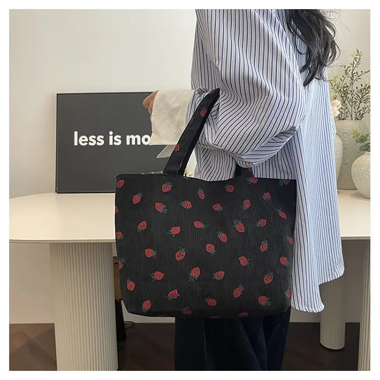 Women's Strawberry Flannel Tote Bag 2024 — feature 10