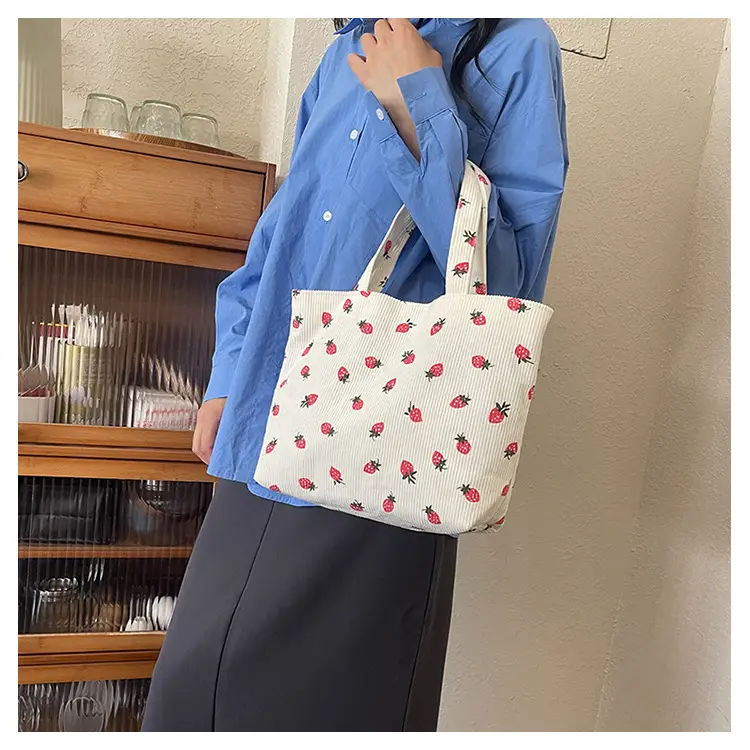 Women's Strawberry Flannel Tote Bag 2024 — feature 11