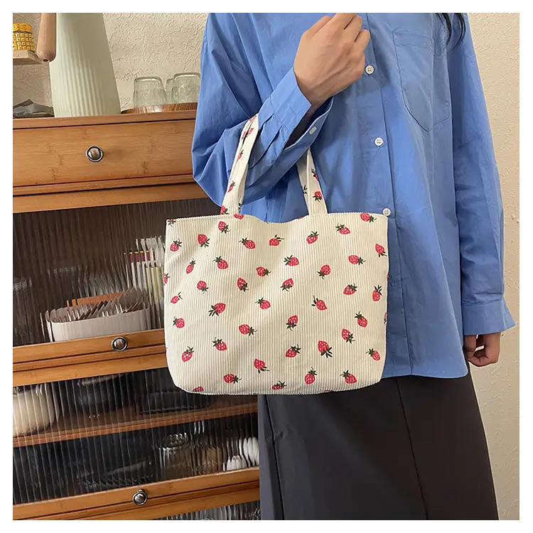 Women's Strawberry Flannel Tote Bag 2024 — feature 13