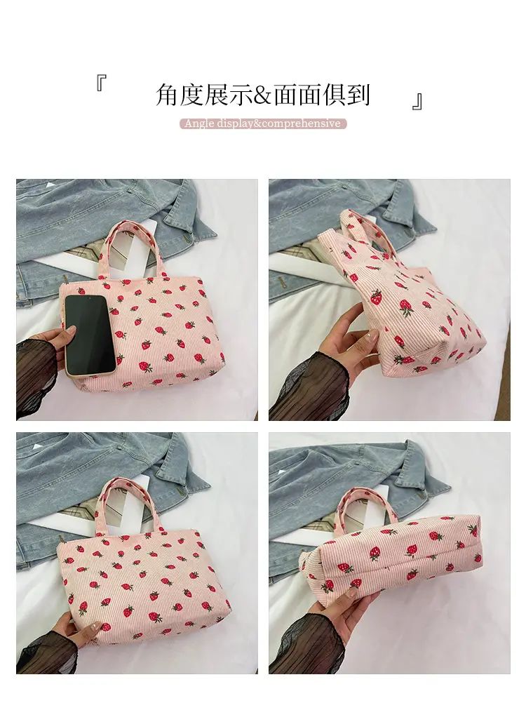 Women's Strawberry Flannel Tote Bag 2024 — feature 7