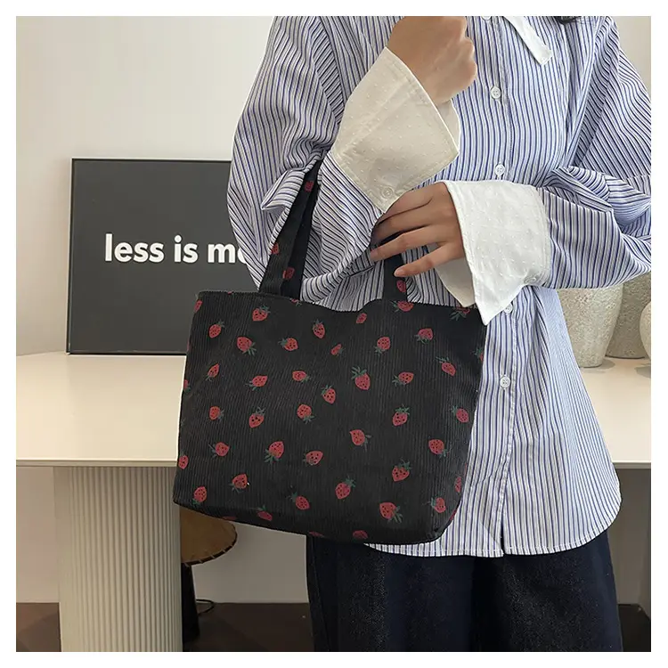 Women's Strawberry Flannel Tote Bag 2024 — feature 9