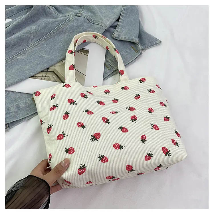 Women's Strawberry Flannel Tote Bag 2024 - Image 2