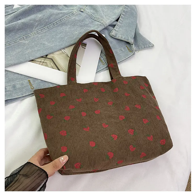 Women's Strawberry Flannel Tote Bag 2024 - Image 3