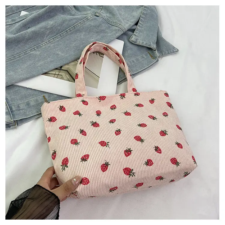 Women's Strawberry Flannel Tote Bag 2024 - Image 4