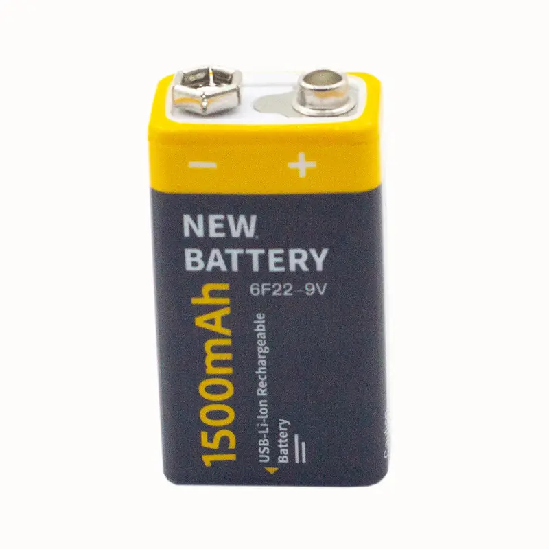 Rechargeable 9V Multimeter Battery for Medical Instruments and Toys 1500Mah 6F22 Lithium-Ion USB High Capacity