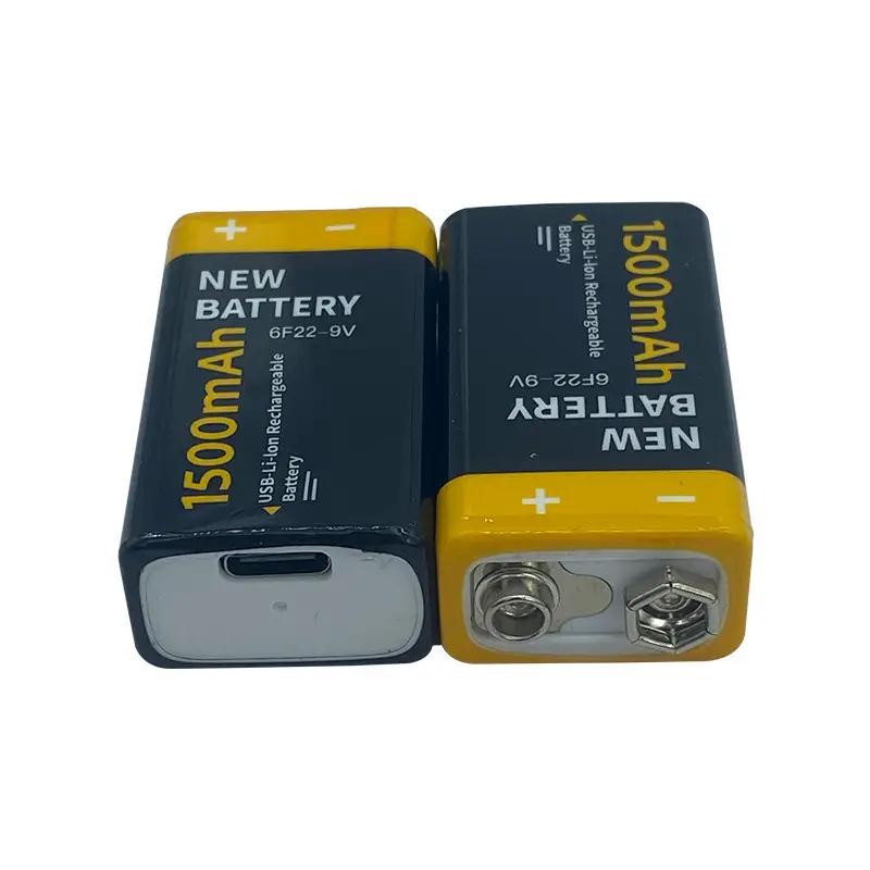 Rechargeable 9V Multimeter Battery for Medical Instruments and Toys 1500Mah 6F22 Lithium-Ion USB High Capacity