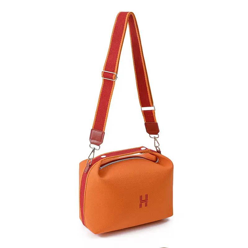 White Canvas One Shoulder Crossbody Bag for Women