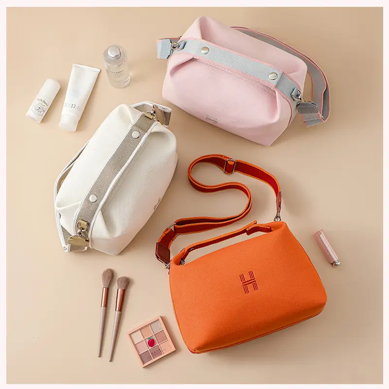 White Canvas One Shoulder Crossbody Bag for Women — feature 11