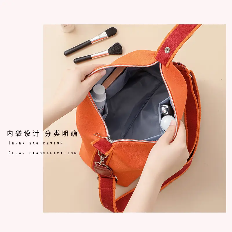 White Canvas One Shoulder Crossbody Bag for Women — feature 12