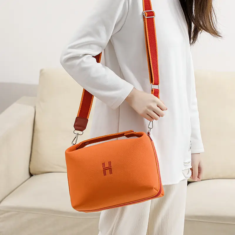 White Canvas One Shoulder Crossbody Bag for Women — feature 17