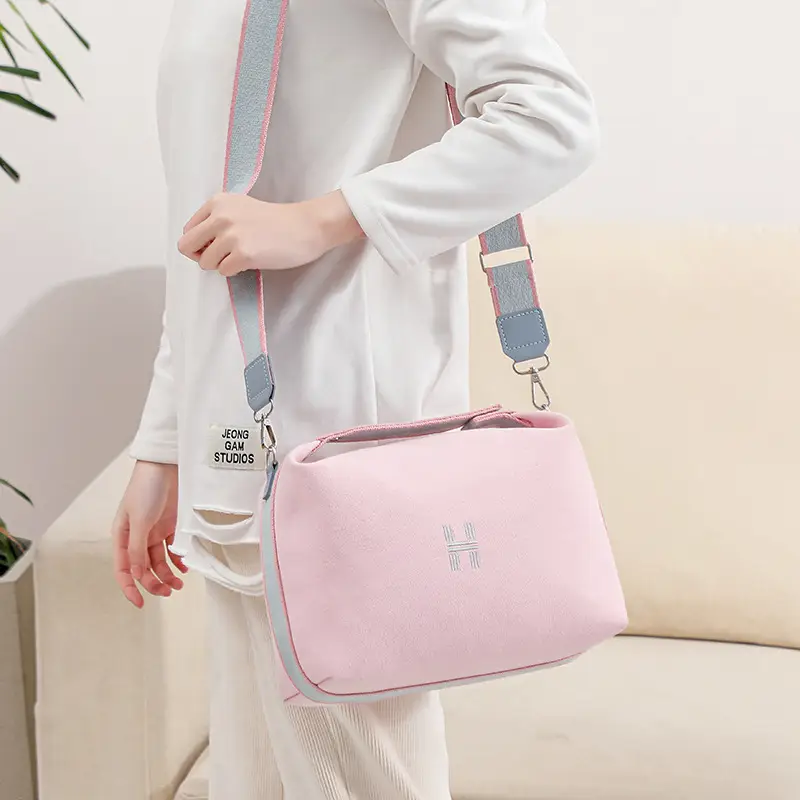 White Canvas One Shoulder Crossbody Bag for Women — feature 18