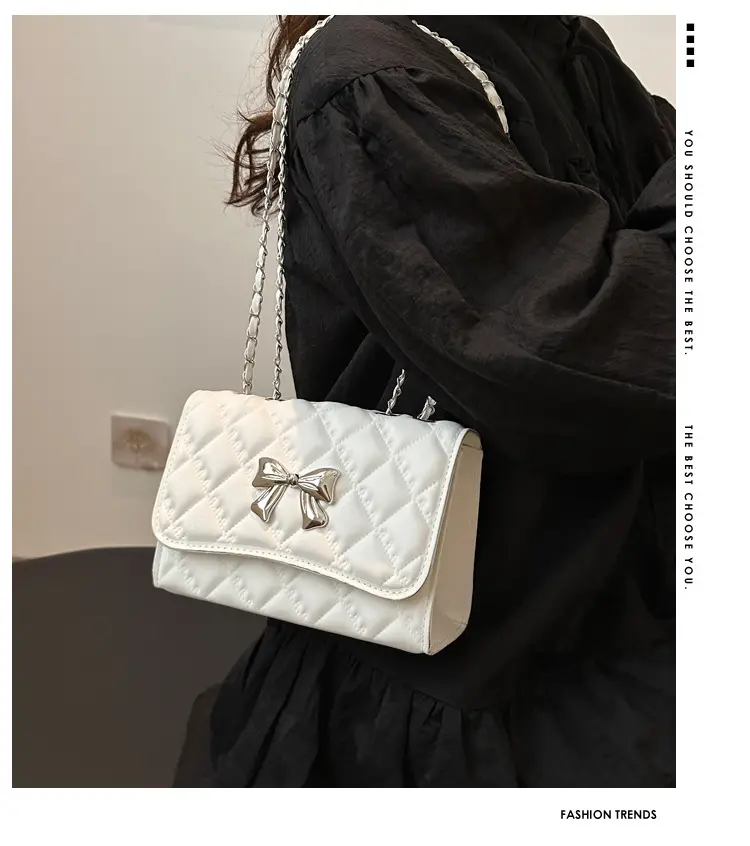 Pink Rhombic Chain Shoulder Bag for Women 2024 — feature 2
